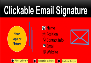I will create Professional & clickable HTML email signature.