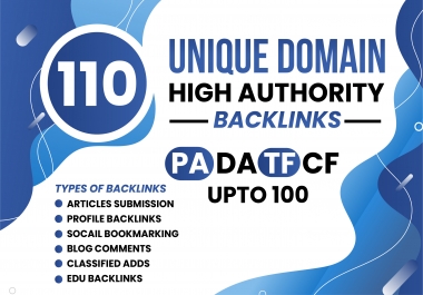 I Will Increase Your Website Ranking With Powerfull 110 Unique Domains High DA PA TF CF 100