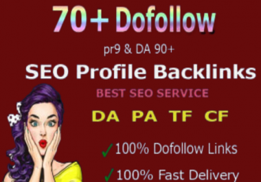 I will provide 70 manual pr9 high authority profile backlinks seo