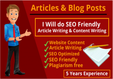 I will write unique SEO friendly website content,  articles and blog post