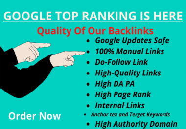I will do white hat SEO backlinks in google top ranking