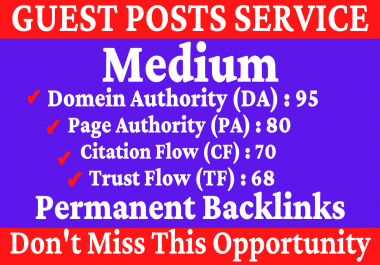 I Will Write And Publish A Guest Post On Medium DA 95 PA 80 With Permanent Backlinks & Google Index