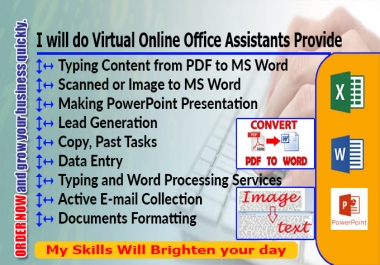 I will do Online Office Assistants Top Quality Virtual Assistant Service Provider.