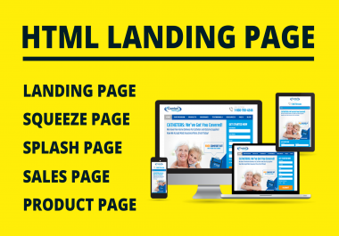 Responsive html landing page design,  squeeze page,  sales page,  product page,  splash page design