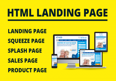 Responsive html landing page design, squeeze page, sales page, product page, splash page design