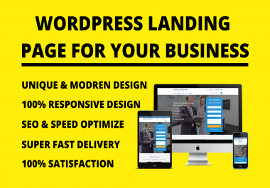WordPress landing page design,  sales page design,  product page design for your business