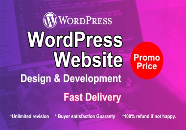 I will build a modern wordpress website in 1 day