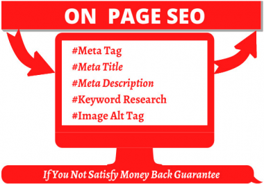 I will write on page SEO meta title and description or image alt tag