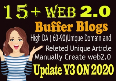 manually create 15 web 2.0 Best buffer blog SEO Backlinks