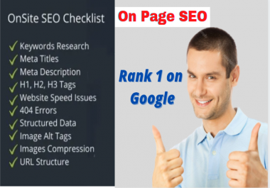 I will do on page SEO and technical on page optimization of wordpress website