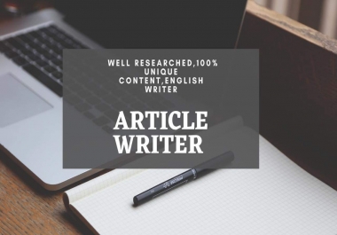 Well Researched Article writer.