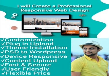 I will create, design and redesign modern responsive wordpress Ecommerce or blog site and fix it