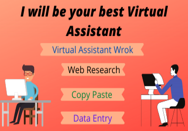 I will be your Virtual Assistant for data entry, typing, copy paste