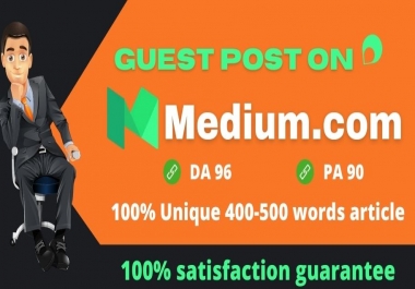 I will write and publish a guest post on medium. com