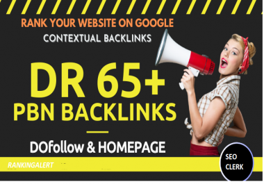 5 High Quality DR 65 Plus Homepage PBN Backlinks For SEO - Ranking Alert