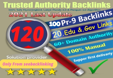 Manually Do 100 Pr9 + 20 Edu Gov Unique DA 90 Profile Backlinks