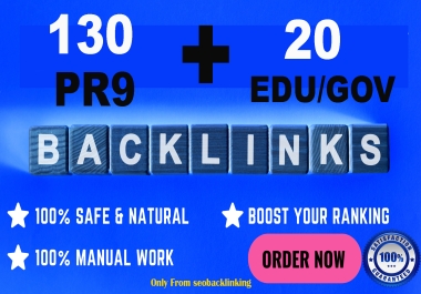 130 Pr9 + 20 EDU GOV High Authority Profile Backlinks for SEO google ranking
