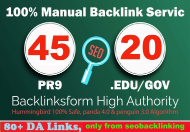 45 Pr9 + 20 Edu-Gov High Pr SEO Authority Backlinks-Fire Your Google Ranking Fire the Google rank