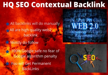 I will provide 50 HQ SEO Contextual Backlink