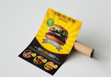 I will design food flyer or poster,  restaurant menu