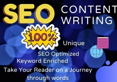 I will do professional SEO friendly Content Writing, Blog Writing,  Article Writing