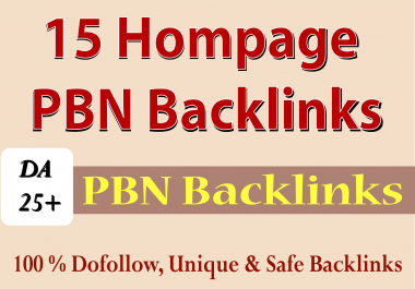 Build 15 High Quality Homepage PBN Backlinks