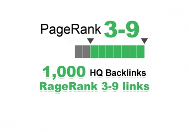 HQ Backlinks - 1000 PR 3-9 backlinks