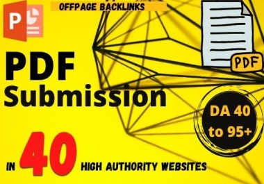 Top 40 Pdf Submission service manually for backlinks or traffic