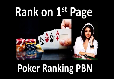 Build 20,000 PBN CASINO POKER BET BackLinks Google Ranking First Page Website