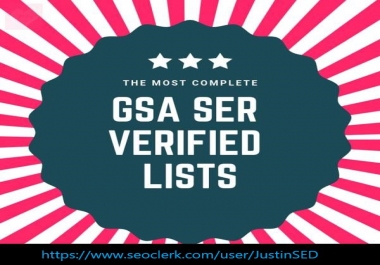 High Quality 50,000 GSA Verified List - Backlinks For Ranking Website