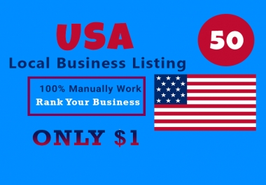 I Will Provide 50 Live local Citations or local listing for USA Business