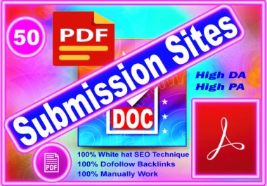 Best 25 PDF submission permanent backlinks to sharing sites.