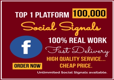 Top 100,000 Social Media Social Signals 100 Guarantee SEO Boost Backlinks Website Your Ranking