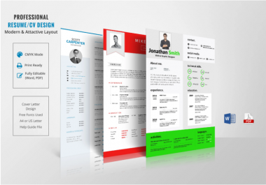 I will perform professional resume design and CV design