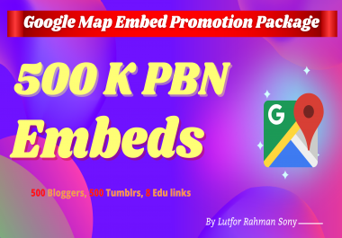 Google Marketing Google Embed on 500 Blogger,  500 Tumblr, 500K Post Embeds Backlink