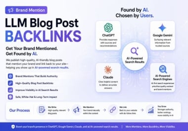 Boost AI Search Engine Visibility with 15 Link LLM Brand Mentions in ChatGPT, Google Gemini & Claude