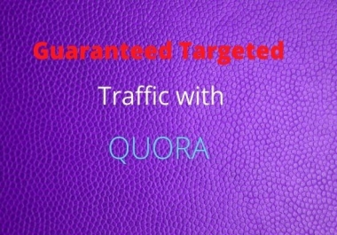 provide 60 HQ Quora answers With Guaranteed target Traffic