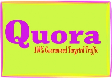 Provide Relevant Niche 10 HQ Guaranteed Targeted Traffic Quora Answer
