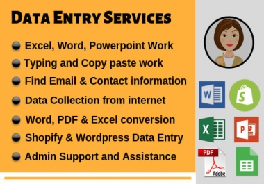 I will do excel data entry,  mining,  scraping,  find email address,  shopify product lists