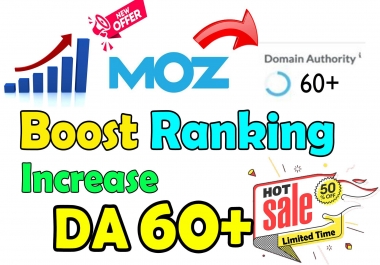 I will increase domain authority of your site da 60 plus in 20 days