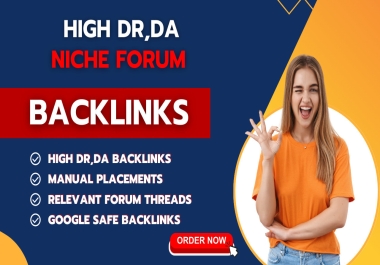 I will do 5 manual placement high da DR niche relevant forum backlinks