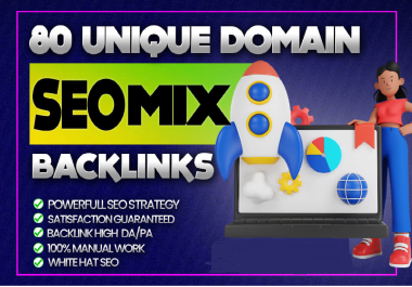 Build 80 mix SEO backlinks with white hat techniques