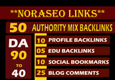 I will do 50 mix SEO backlinks on da All 40 plus sites