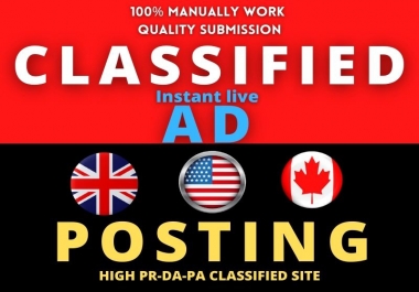 I will Manually 20 post High Authority Classified Ads posting in USA