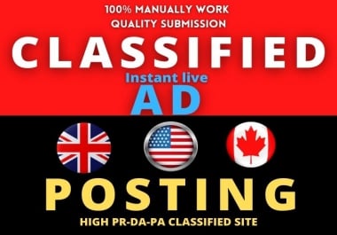 I will Manually 20 post High Authority Classified Ads posting in USA