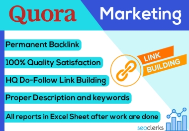 Get 10 Powerful Unique Quora Answers Backlinks By Different Accounts