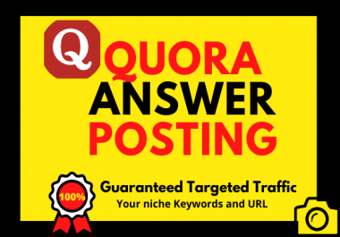 Powerful Guaranteed 3 Quora Answer Backlink With Your Keywords & URL