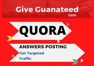 provide Promote your website with 3 HQ Quora answer Backlink