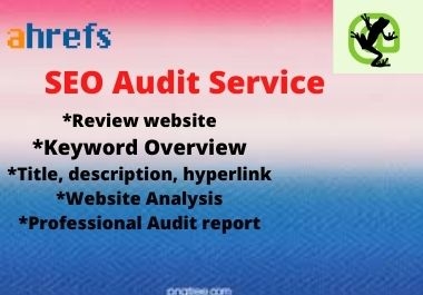 Providing professional Website audit report by Ahrefs & Screaming Frog