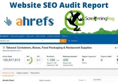 I will provide website SEO audit report with screamingfrog and ahrefs